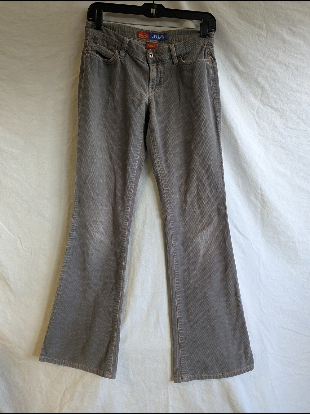 dELiA*s Gray Corduroy Flare Jeans